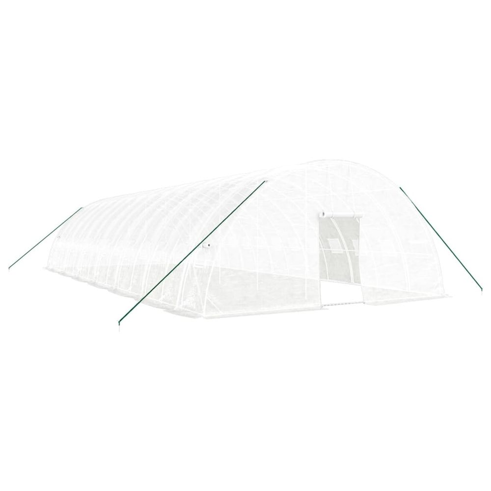 Serre avec cadre en acier blanc 84 m² 14x6x2,85 m