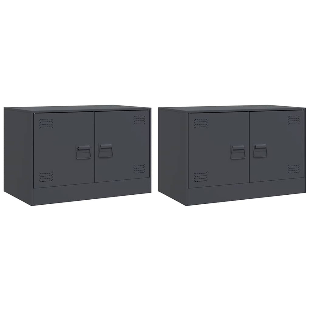 Meubles tv 2 pcs anthracite 67x39x44 cm acier