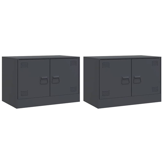 Meubles tv 2 pcs anthracite 67x39x44 cm acier