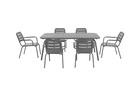 Salon de jardin kleo avec fauteuils 6 places gris   mwh®