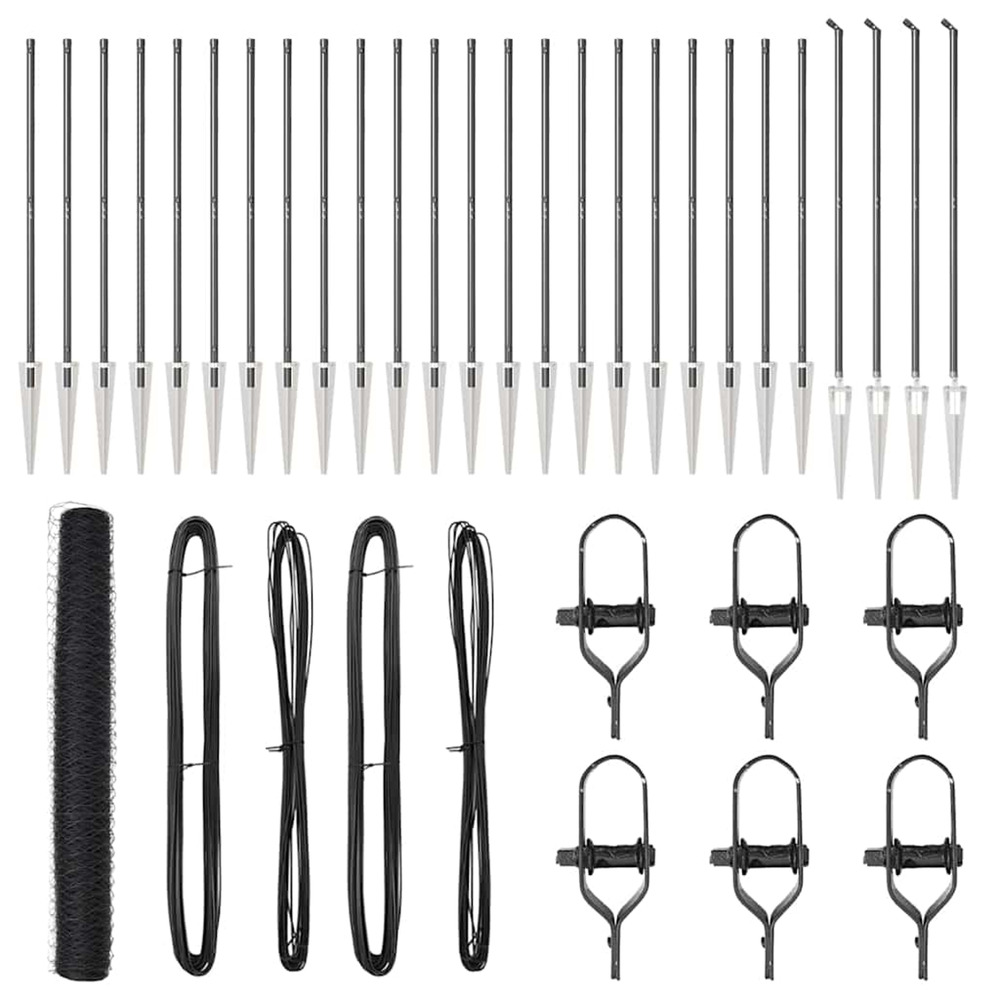 Poteau de clôture. Gris 50 x 1,2 m (maillage de 50 mm)