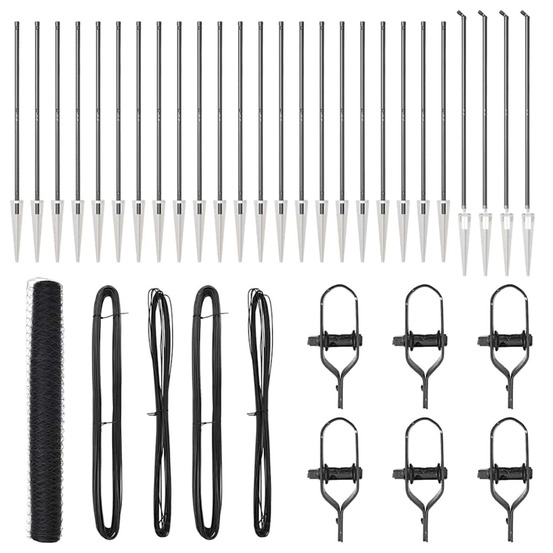 Clôture avec poteaux gris 1.2 x 50 m acier recouvert de pvc