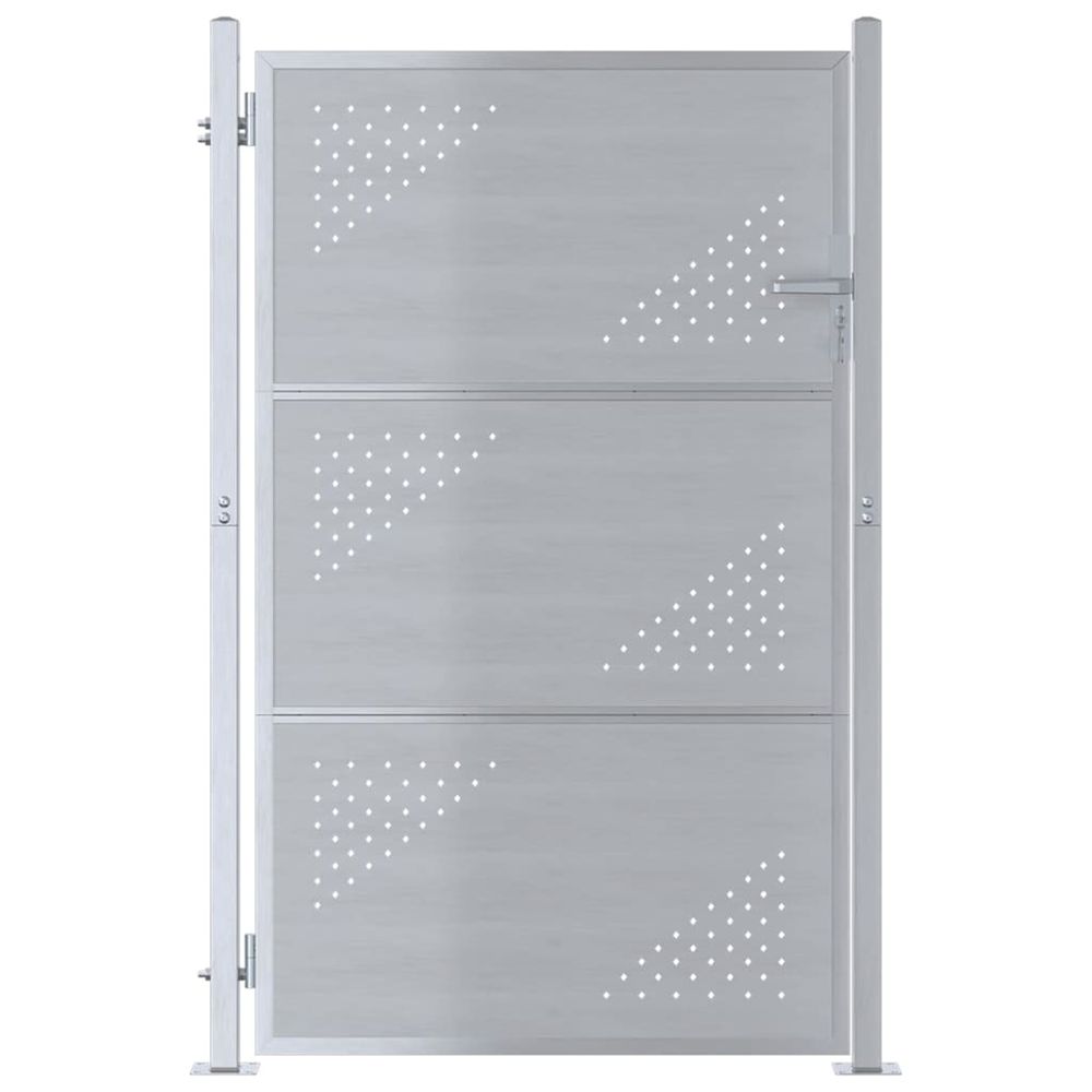 Porte de jardin 85 x 120 cm acier inoxydable verrouillable