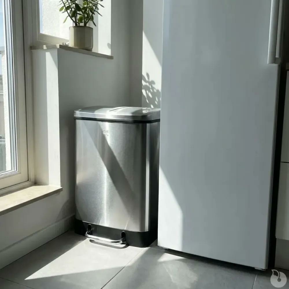 Poubelle à pédale 2 bacs acier inox brossé argenté 2x12l