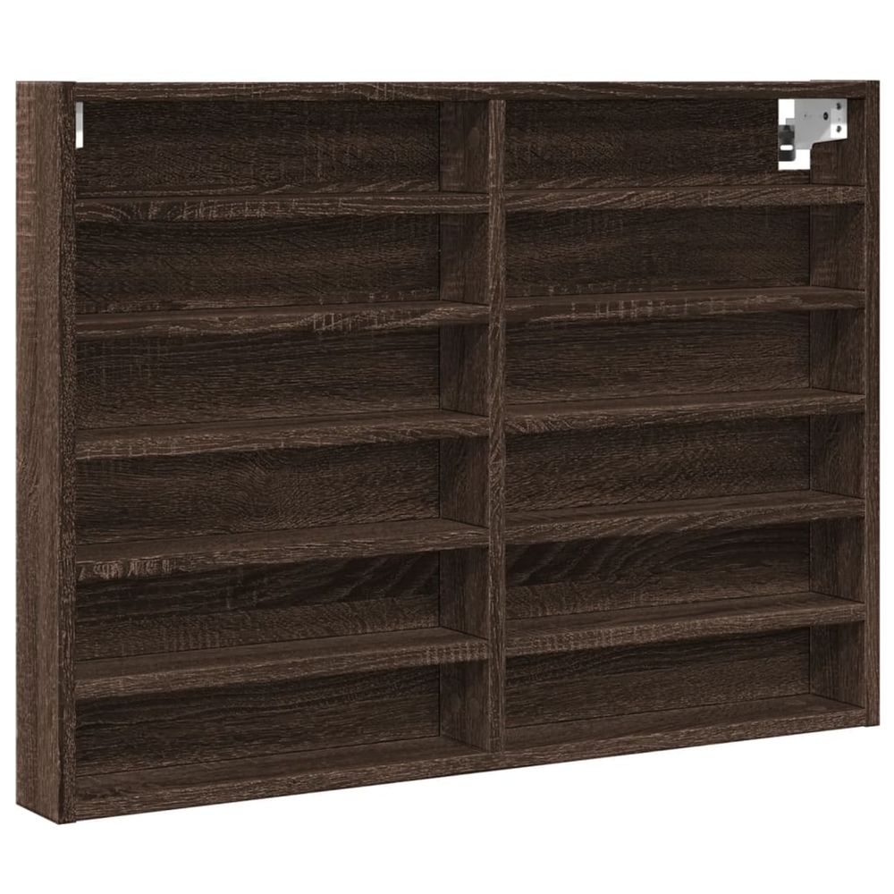 Armoire à vitrine chêne marron 80x8,5x58 cm bois d'ingénierie