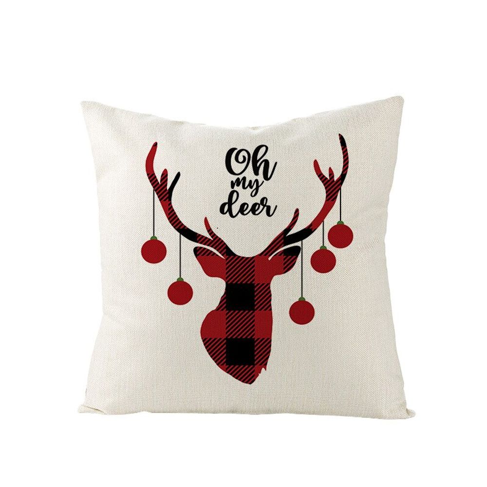 Housse de coussin de noël - tête de renne