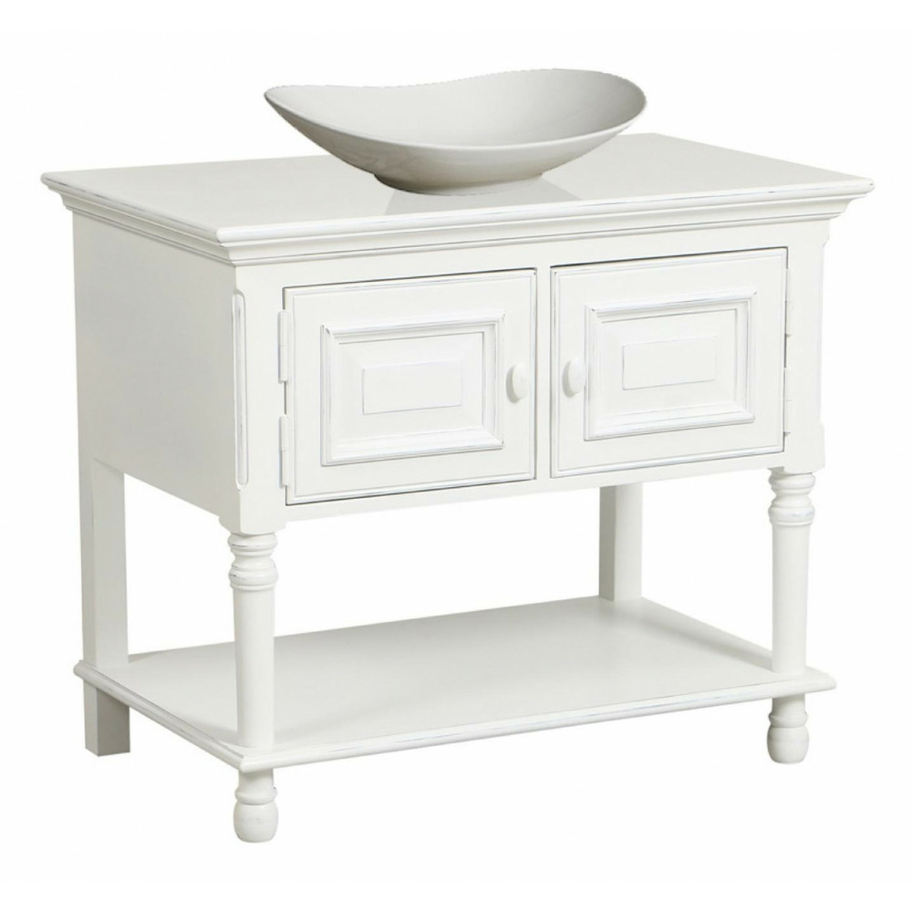 Meuble de salle de bain bois blanc - harmonie interior's