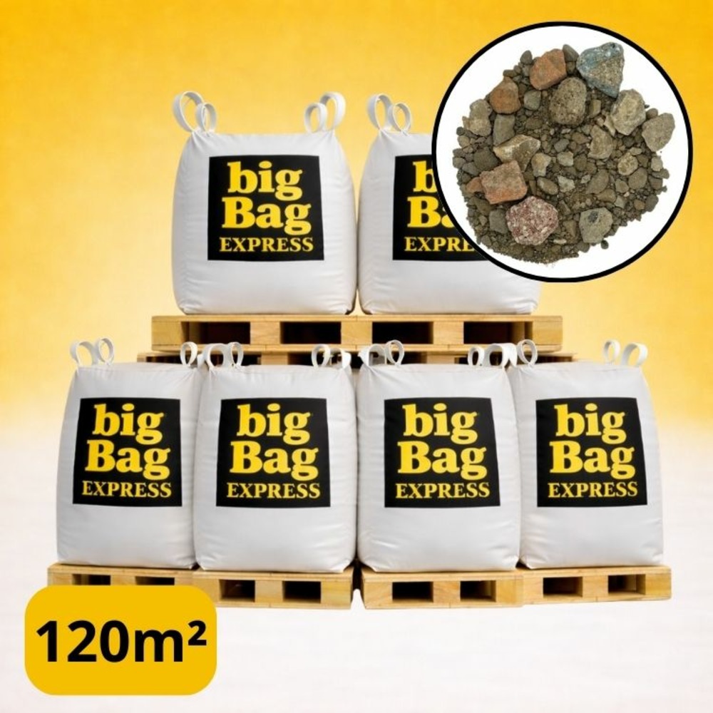 Pack 6 x big bag de +/- 1,5t gnt ou tout-venant recyclé ø 0/20 c - livraison premium
