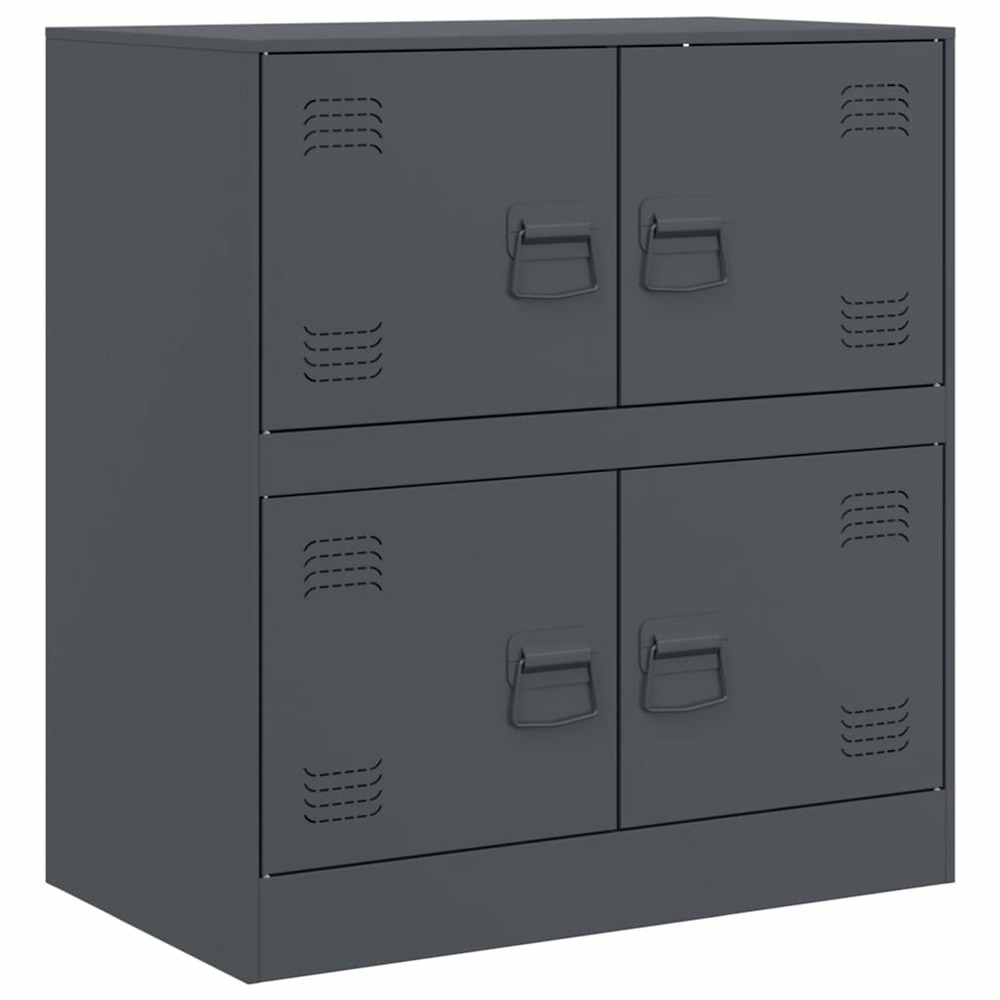 Buffet bahut commode armoire meuble de rangement organisateur cuisine salle de séjour salon 67 x 39 x 73 cm acier anthracite