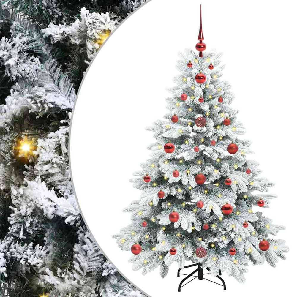 Sapin de noël artificiel avec 150 led blanc 120 cm pe et pvc