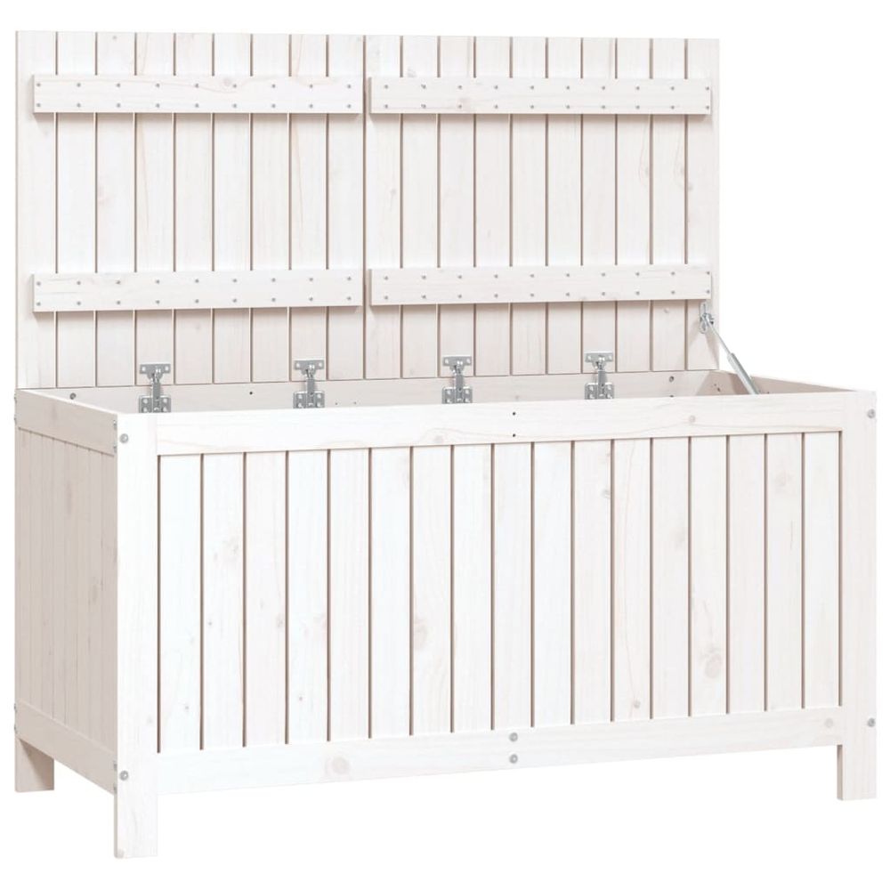 Boîte de rangement de jardin blanc 121x55x64 cm bois de pin