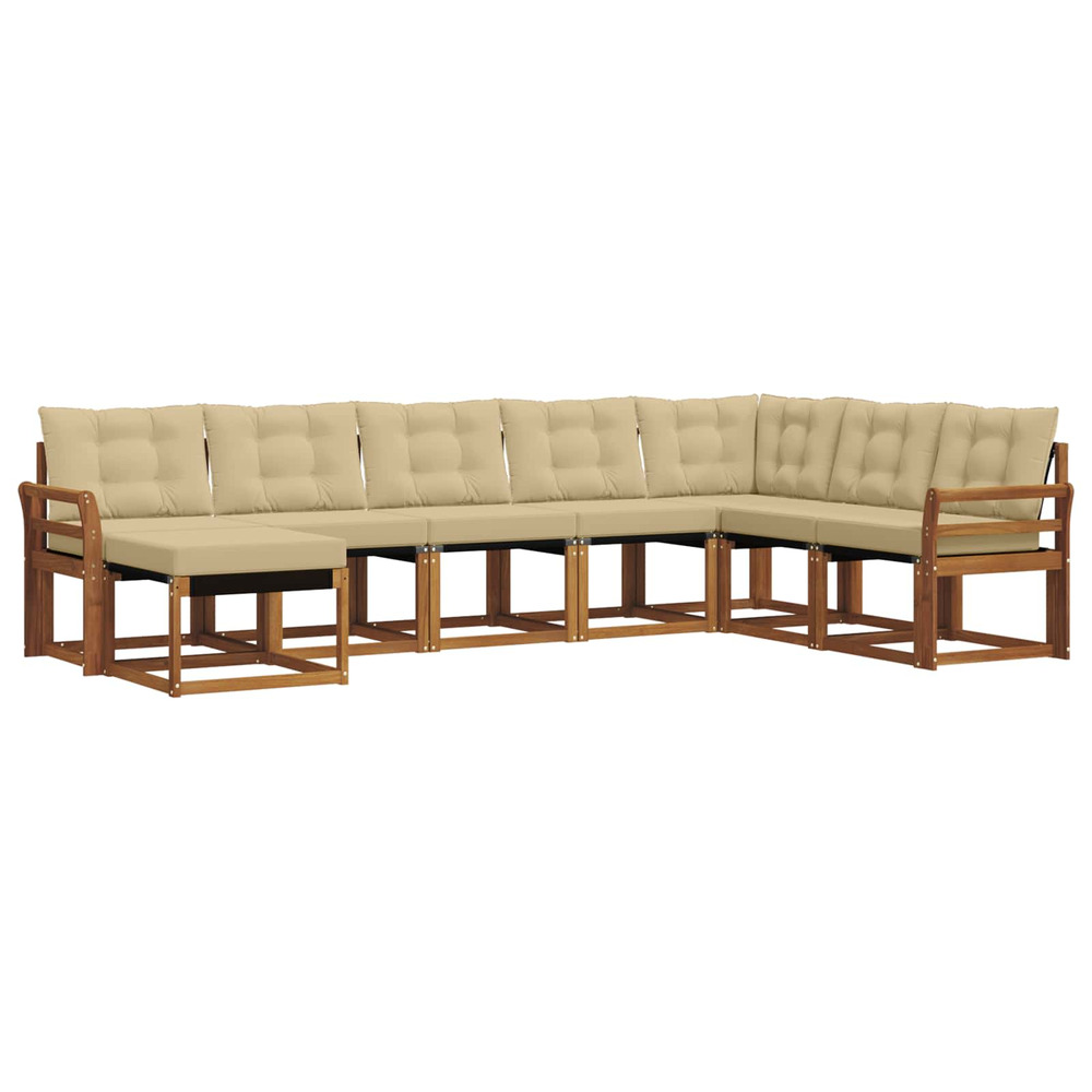 Ensemble de canapés d'extérieur 8 pcs naturel et beige