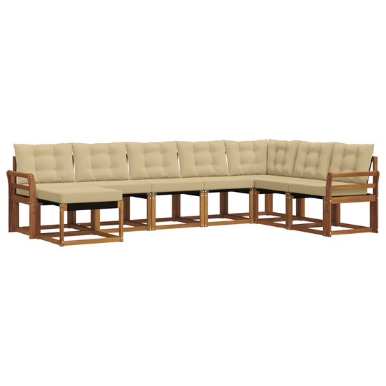 Ensemble de canapés d'extérieur 8 pcs naturel et beige