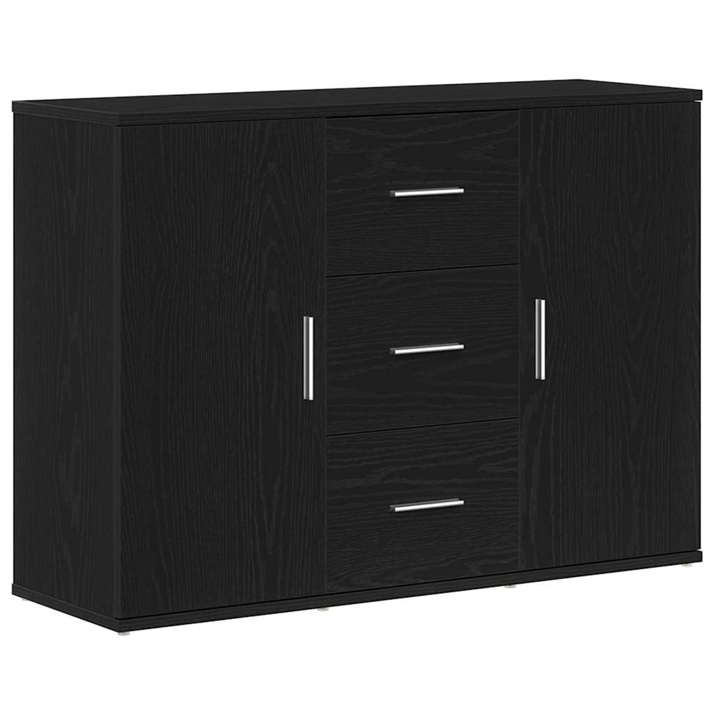 Buffet chêne noir 91x29,5x65 cm bois d'ingénierie
