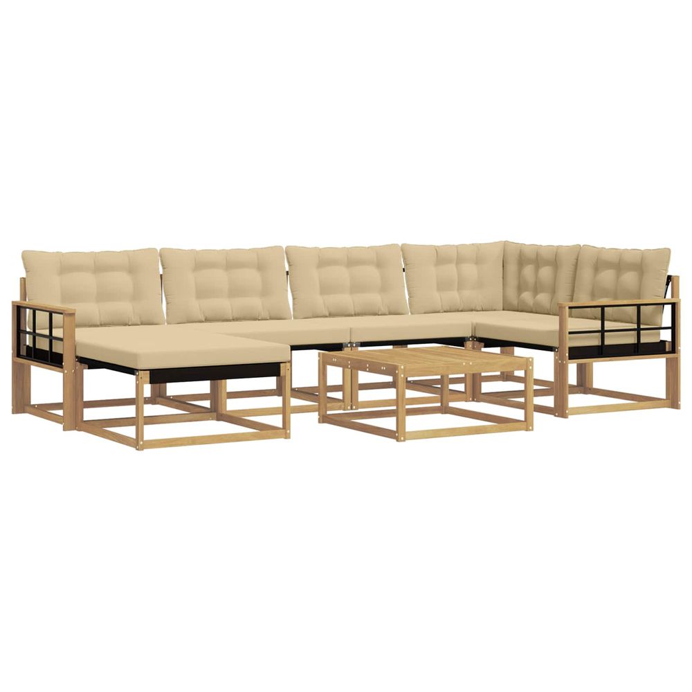 Ensemble de canapés d'extérieur 7 pc blanc et beige