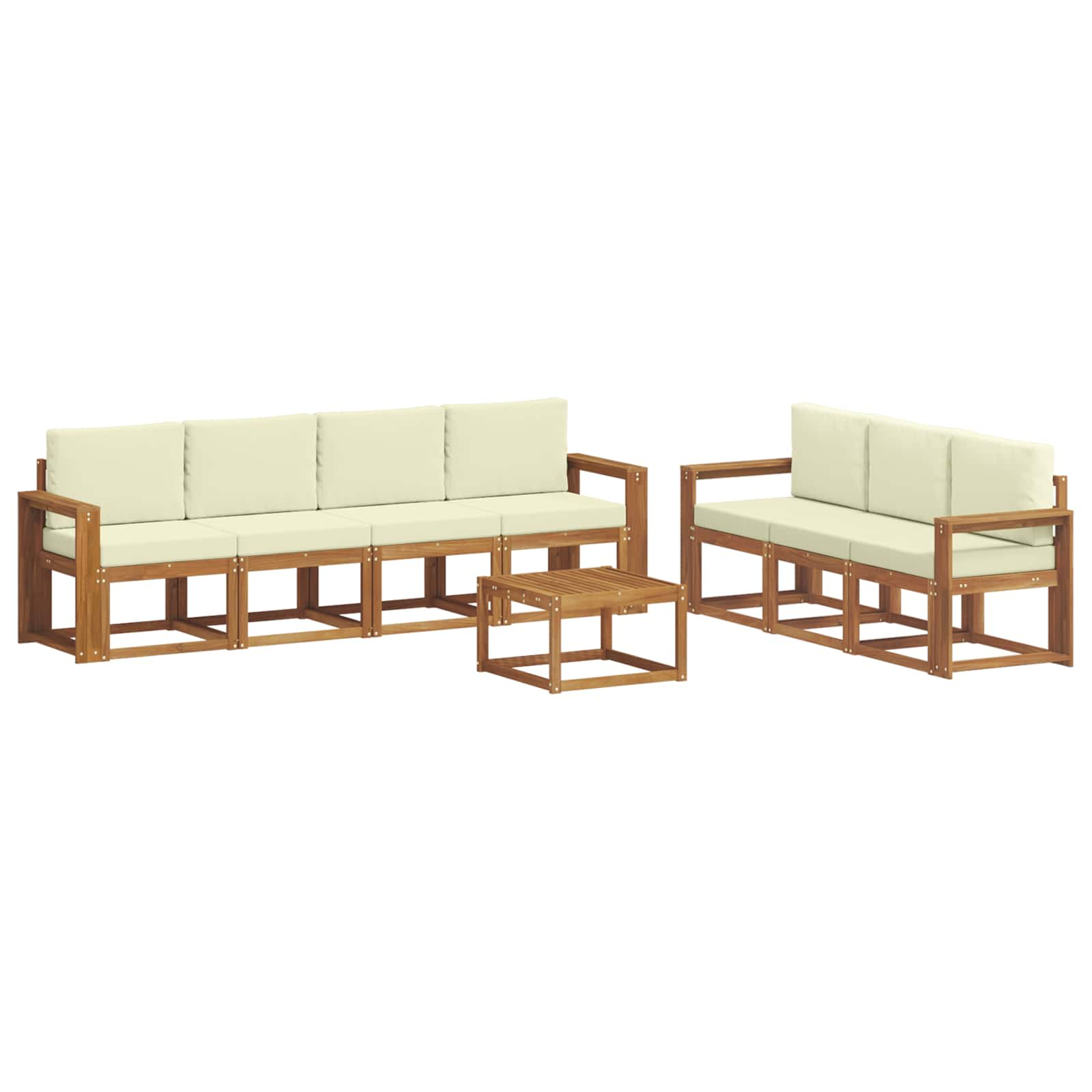 Ensemble de canapés d'extérieur 8 pcs naturel et crème