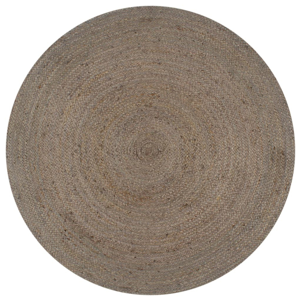 Tapis fait Ã  la main Jute Rond 150 cm Gris
