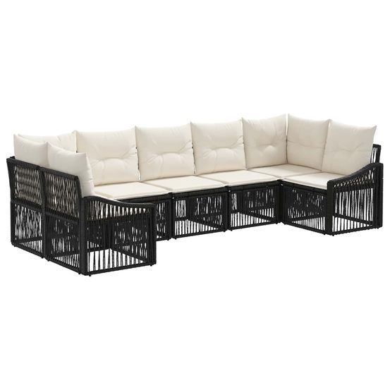 Ensemble de canapé de jardin 7 pc 7-nombre de places noir