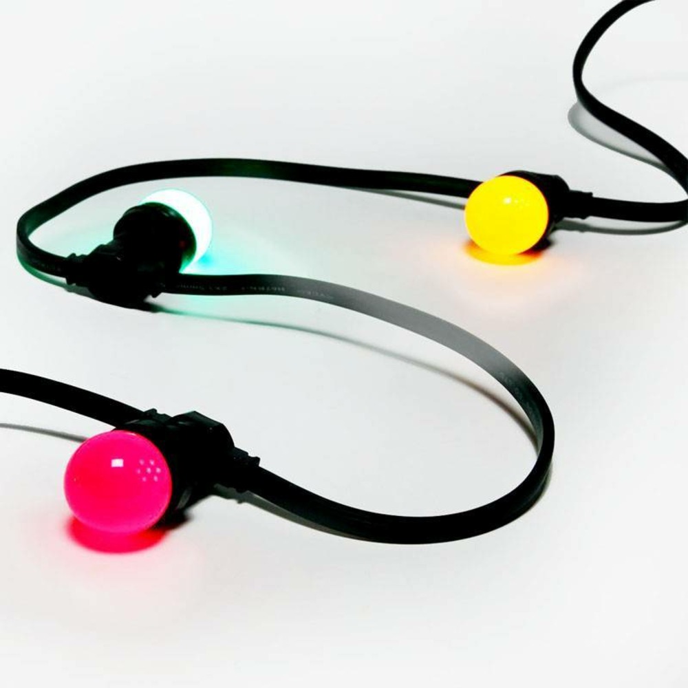 Guirlande guinguette extérieur multicolore ip65 10m 20 ampoules e27 professionnelle