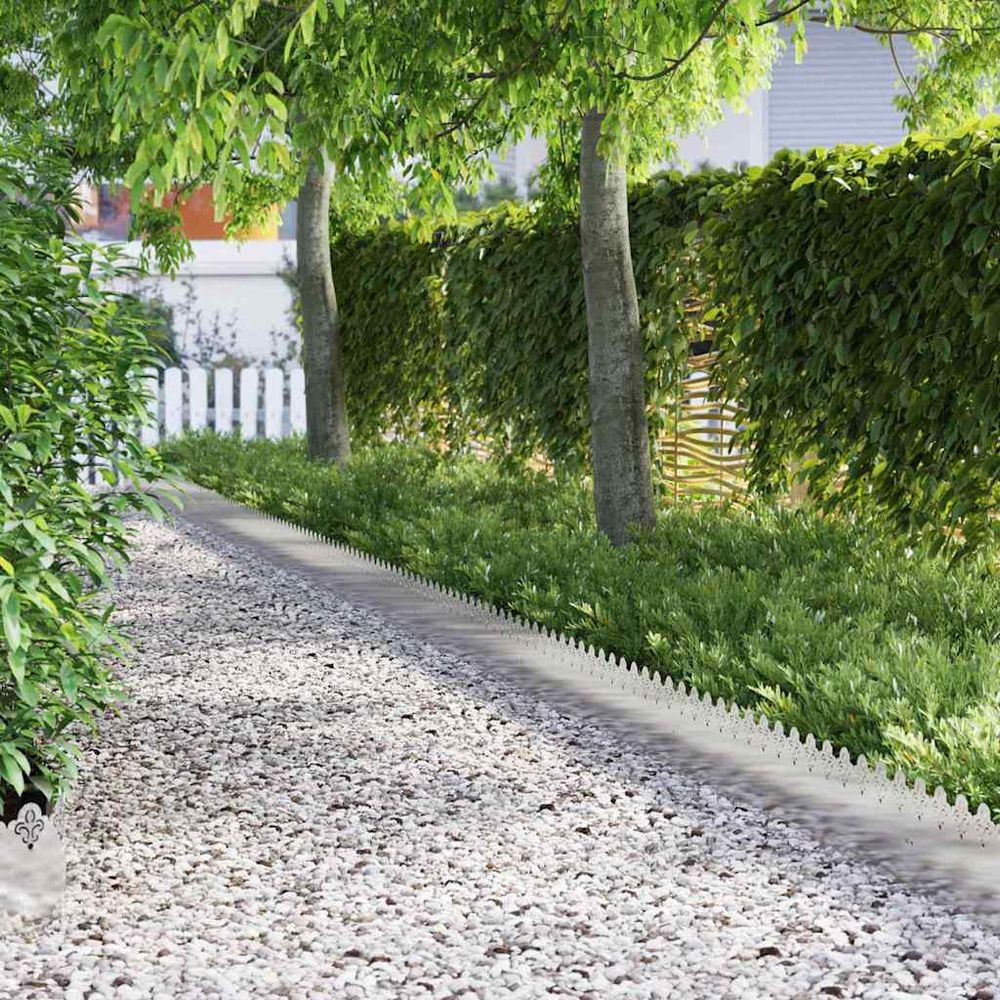 Séparation pelouse acier inox jardin aménagement paysager 103x22cm argent 10pcs