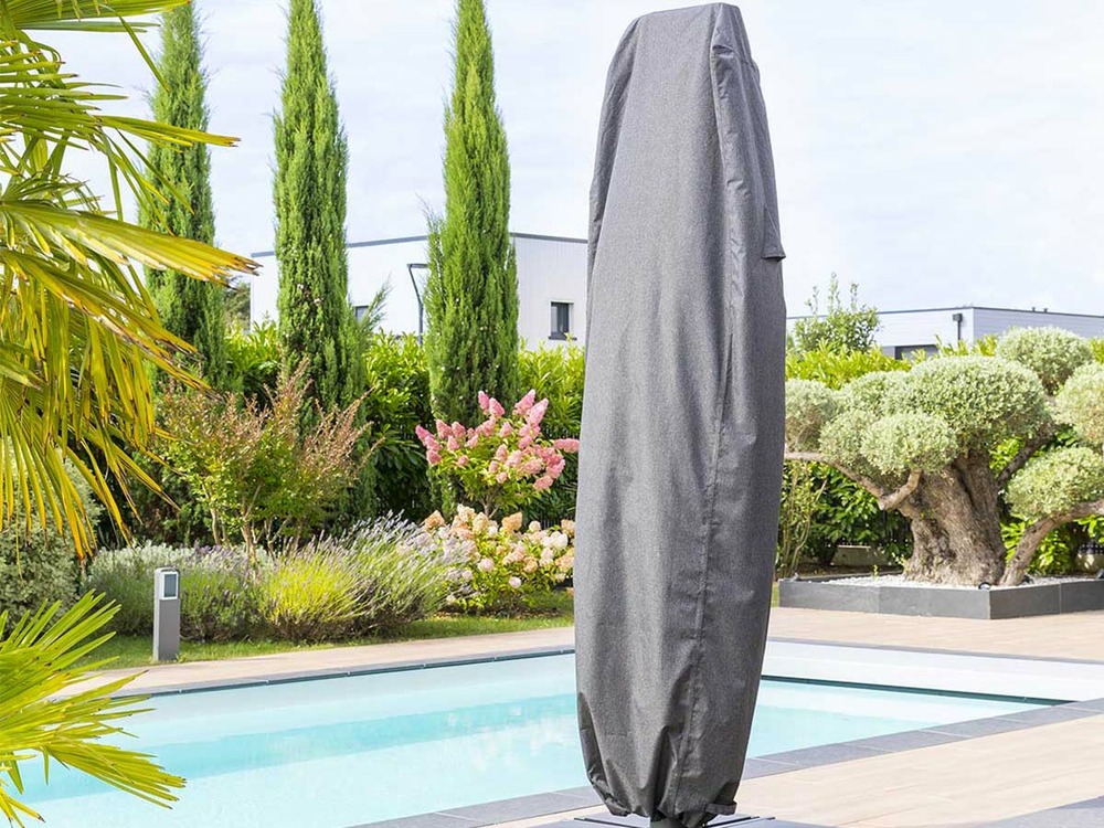 Housse pour parasol décentré s gris hambo - 60 x 30 x 210 cm