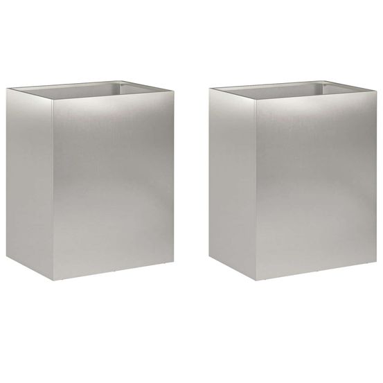 Cache-pot de jardin 2 pc argenté 40 x 30 x 40 cm