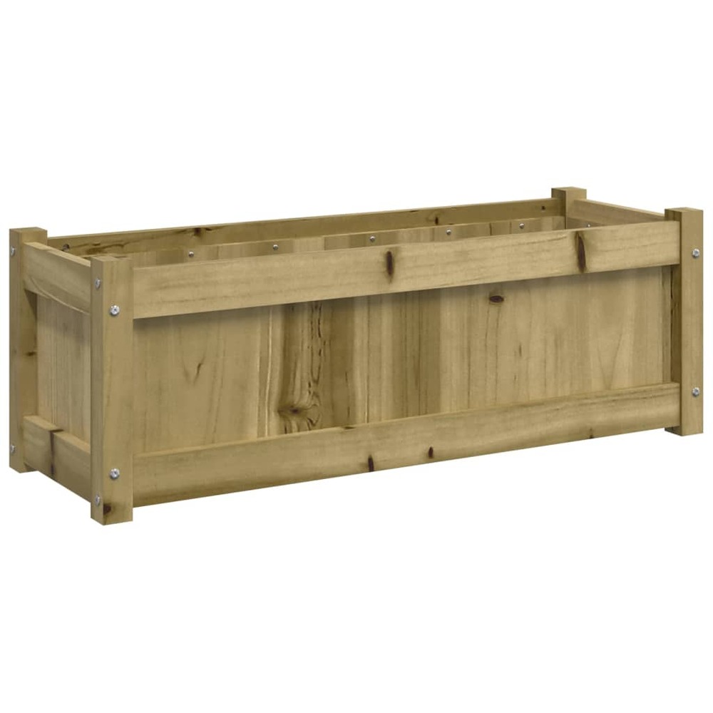 Jardinière bac lit surélevé plantes fleurs terrasse jardin d'extérieur 90 x 31 x 31 cm bois de pin imprégné marron