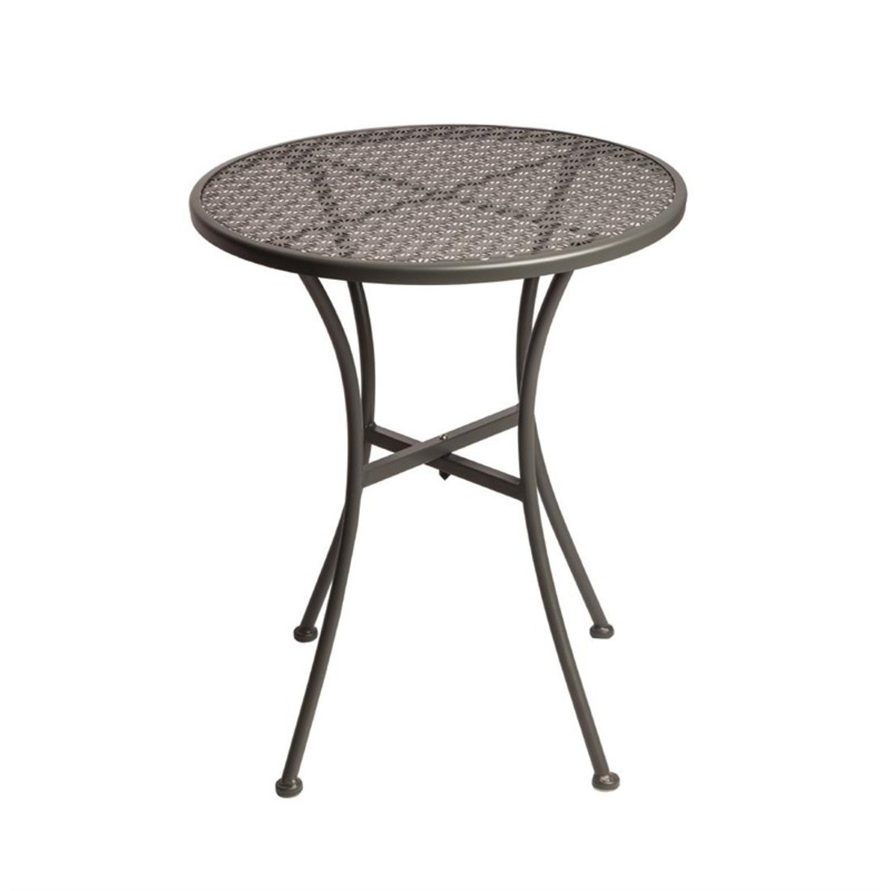 Table bistro ronde grise en acier ajouré 600 mm - bolero