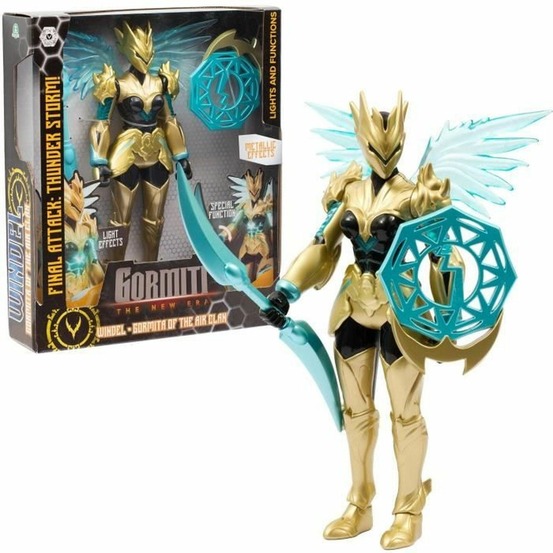 Figurine articulée gormiti avec attaque lumineuse air - windel - 27 cm