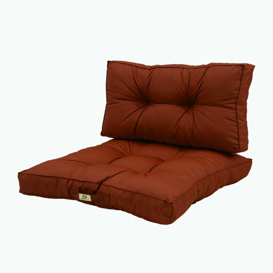 Coussins pour salon de jardin capitonné 60x60cm terracotta