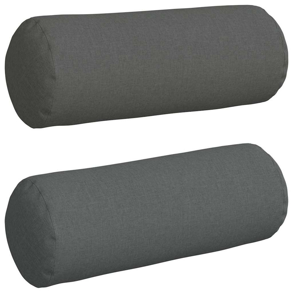 Coussins d'accent 2 pcs gris foncé ø 25 x 70 cm tissu