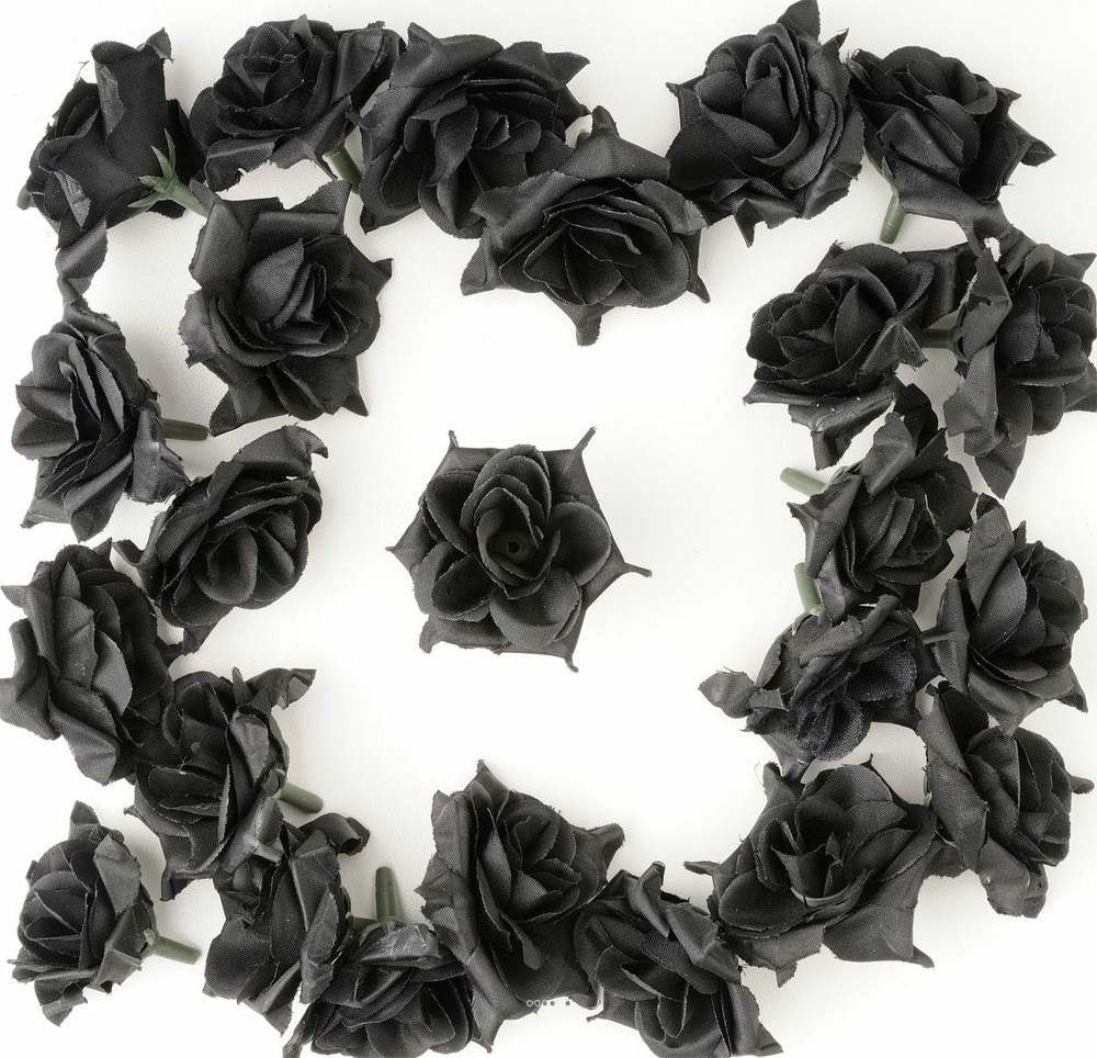 Tetes de rose Artificielle X 24 Noir D 5