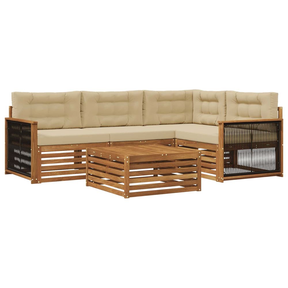 Ensemble de canapés d'extérieur 5 pc naturel et beige