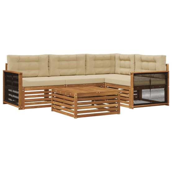 Ensemble de canapés d'extérieur 5 pc naturel et beige