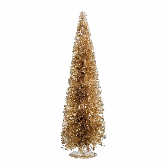 Mica decorations décoration de sapin de noël - h60 x ø19 cm - champagne