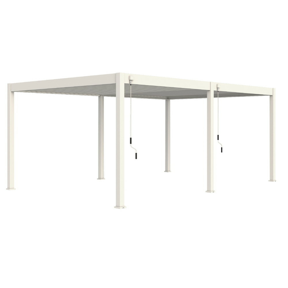 Pergola bioclimatique autoportante blanc - 400 x 600 x h. 258 cm