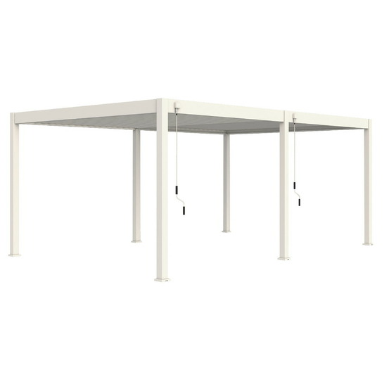 Pergola bioclimatique autoportante blanc - 400 x 600 x h. 258 cm