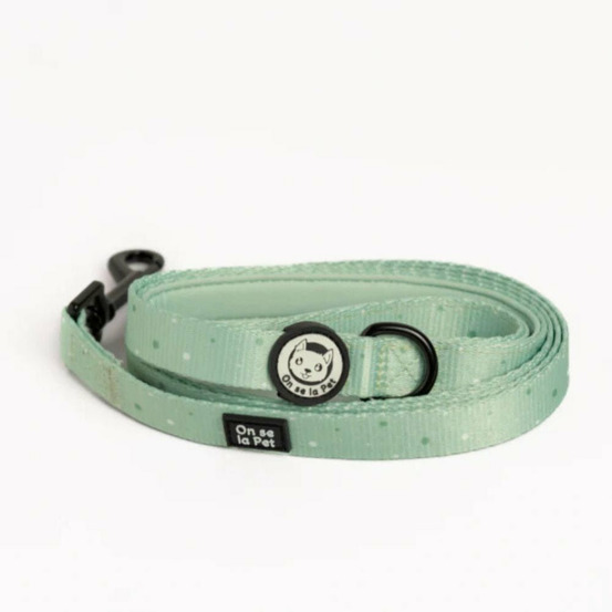 Laisse pour chien avec poignée rembourrée - vert pastel - taille s