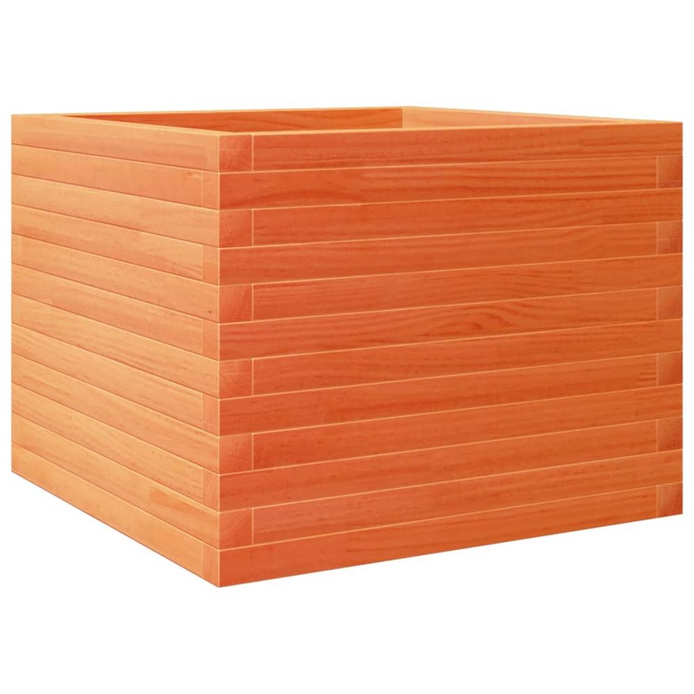 Jardinière d'extérieur cire marron 60x60x45,5 cm bois de pin massif