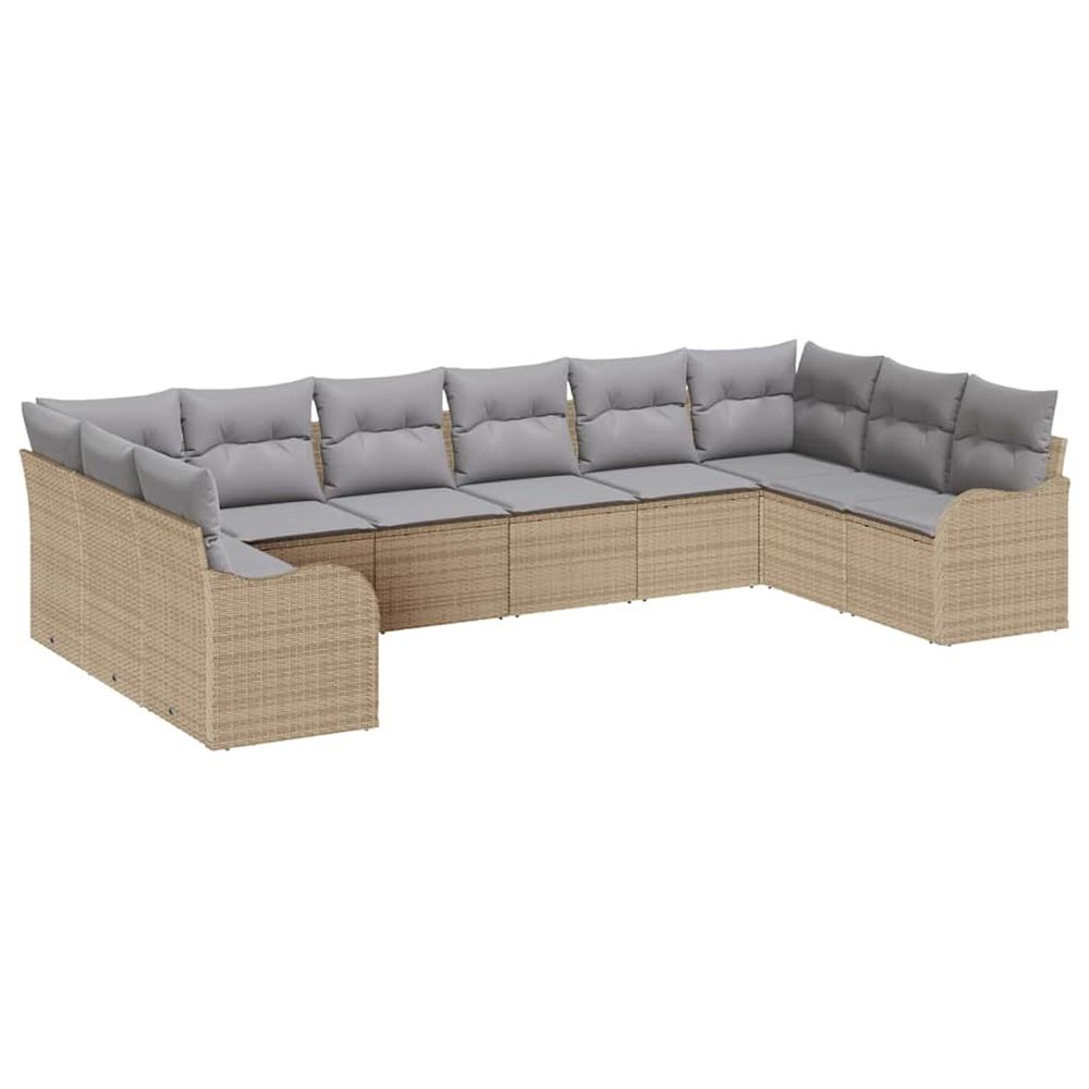 Ensemble de canapé de jardin beige 344 x 177,5 x 85 cm