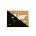 Carte en liège - woody map edition fluor / 60 x 45 cm / cadre blanc