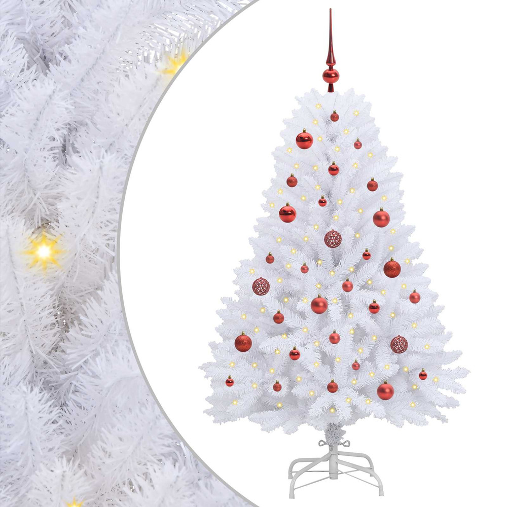 Sapin de noël artificiel à branches articulées blanc 150 cm