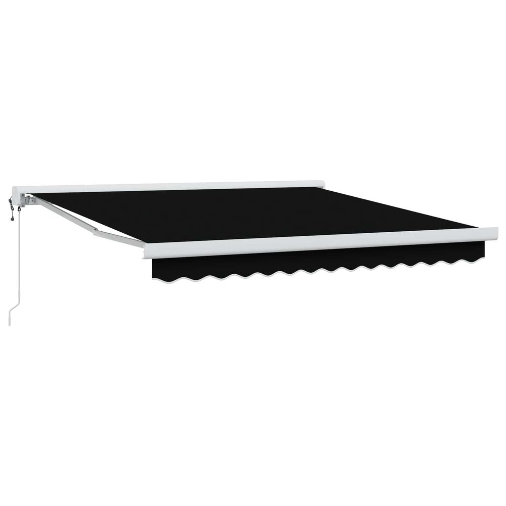 Auvent rétractable noir 350 x 250 cm tissu et métal