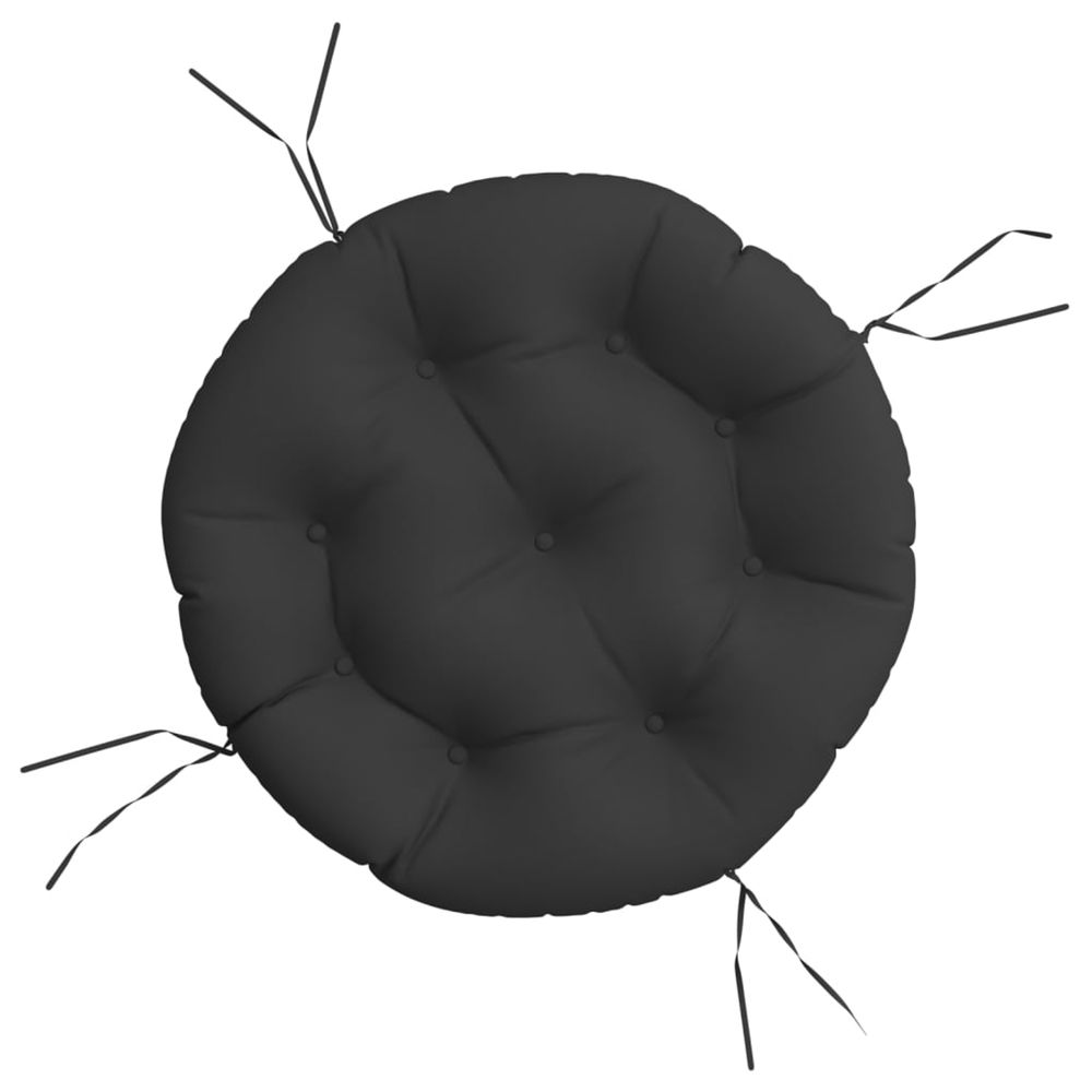 Coussin rond noir ø 60 x11 cm tissu oxford