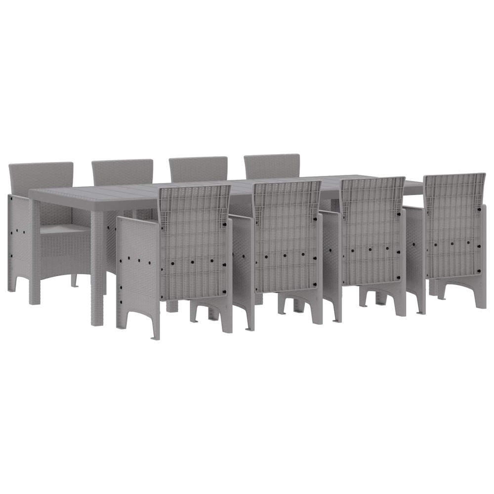 Ensemble de salle à manger pour jardin 9 pcs blanc