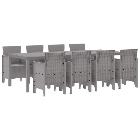 Ensemble de salle à manger pour jardin 9 pcs blanc