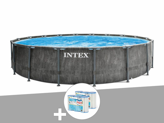Kit piscine tubulaire baltik ronde 5,49 x 1,22 m + 6 cartouches de filtration