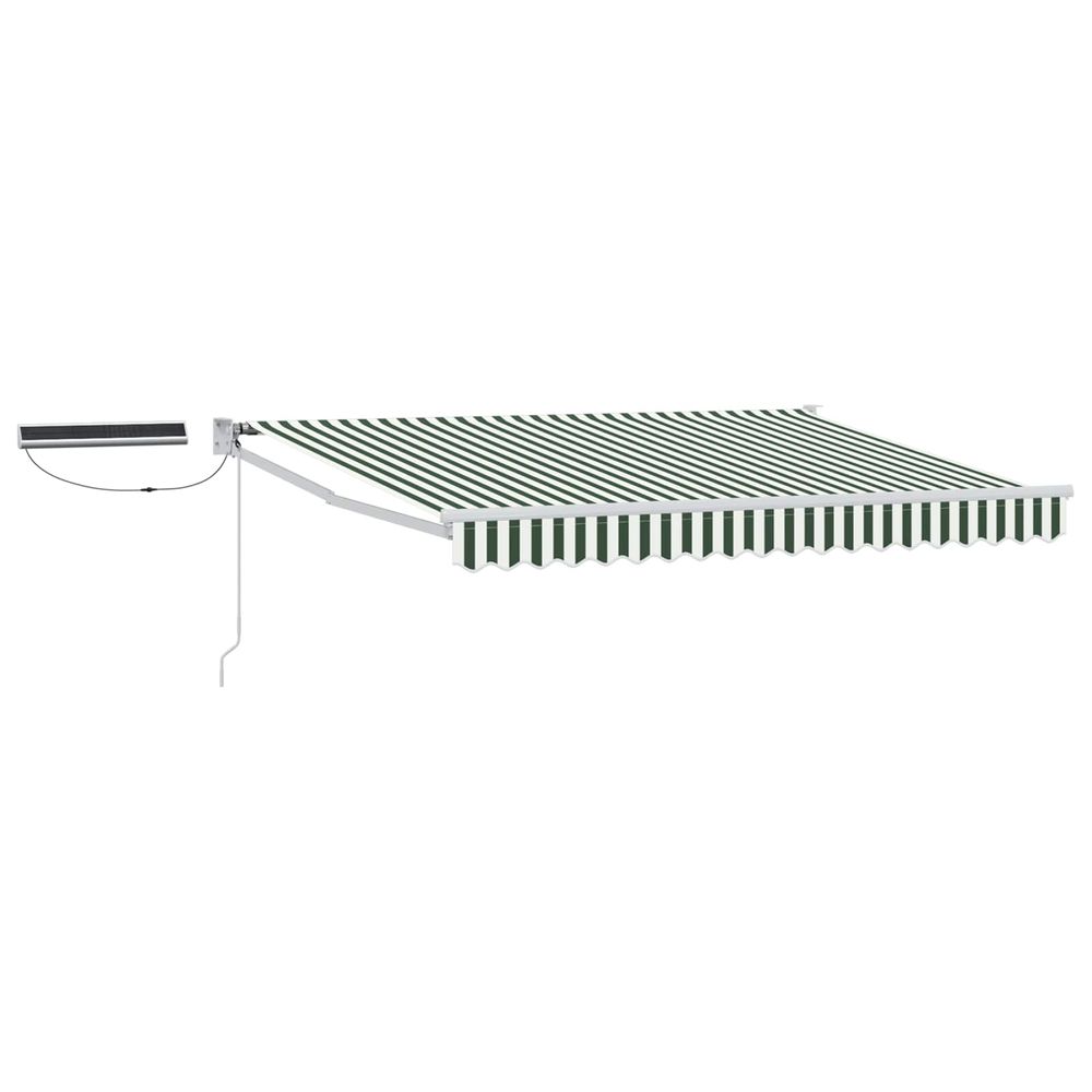 Auvent rétractable électrique vert et blanc 3 x 2,5 m