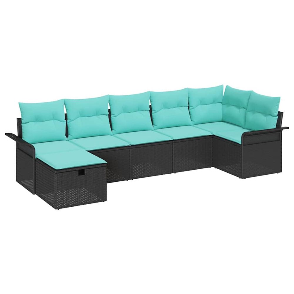 Ensemble de canapé de jardin 7 pc poly rotin