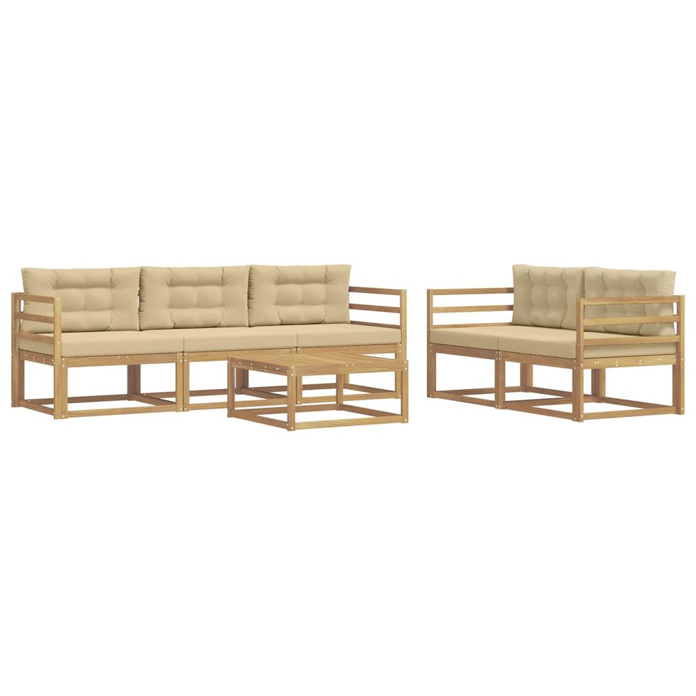 Ensemble de canapés d'extérieur 6 pc blanc et beige